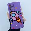 Shockproof Matte Case For Samsung Galaxy A32 A52 A52S A72 M52 5G Lovely Cartoon Liquid Silicone Camera Protective Bumper Cover