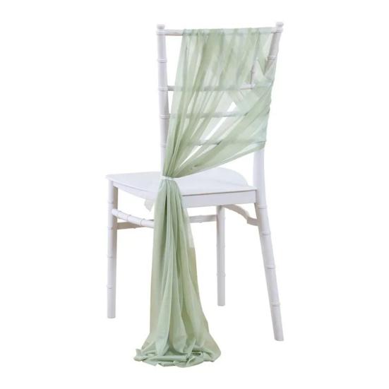 Chiffon Chair Sashes Wedding Aisle Decorations 9Ft Wrinkle-Free Draping Fabric for Ceremony Reception Party Banquet Decoration