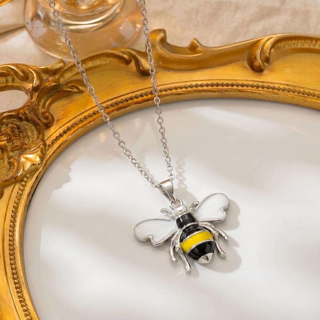 Necklace - Bee Butterfly Necklace - Accessory with Oil Droplets - Small-scale High-end Style - Collar Chain