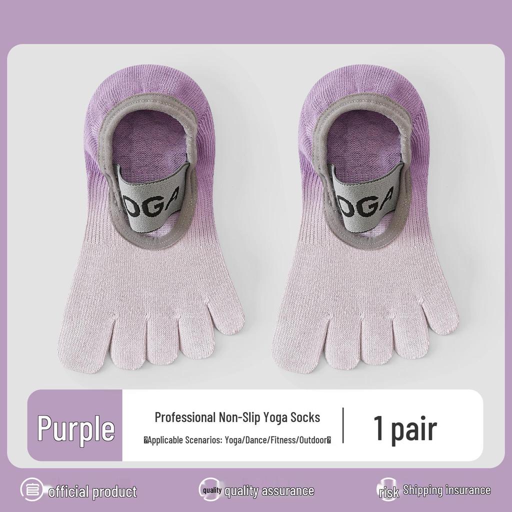 Women's Anti-Slip Yoga & Pilates Five-Toe Socks - Summer Thin, Pure Cotton Toe Separator Boat Socks