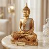 New 25 Centimetre Meditating Sitting Buddha Statue showpiece Idol Home Decor Items for Living Room and Gifts (Golden2)