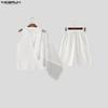 INCERUN Two Pieces Men Mesh Sheer Patchwork Sleeveless Tank Tops and Shorts Casual Sets