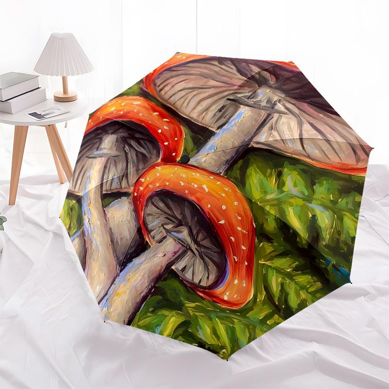 1pc Mushroom Garden Fantasy Umbrella with Plastic Handle,Suitable for All Seasons Home Travel Outdoor UmbrellaDD657