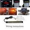 22cm Aluminum LED Motorcycle Rear Light Bar Indicator Brake Lamp Amber+Red+White