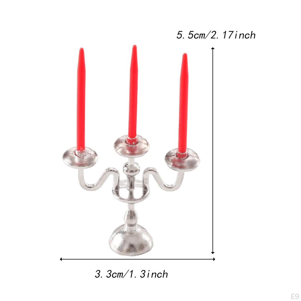 1/12 Dollhouse Candle Holder Doll House Candlestick Ornament Cute Miniature Model for Cabinet Table