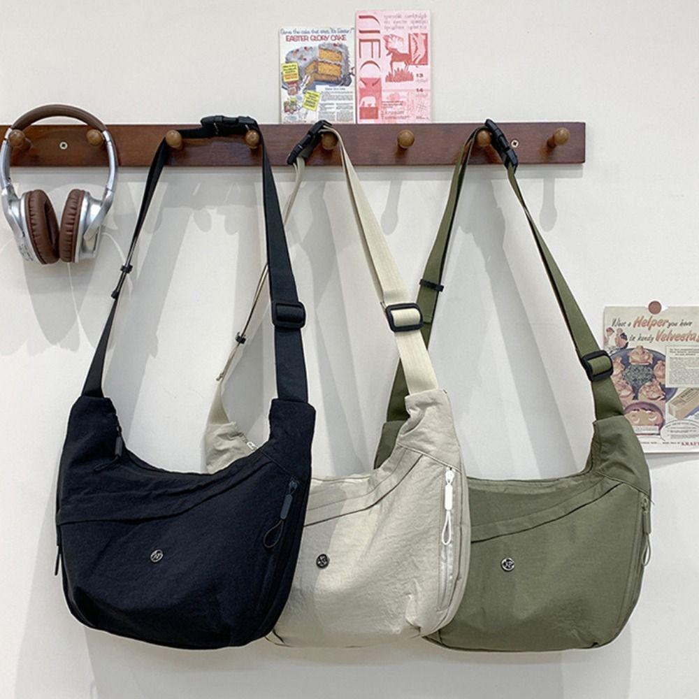 Large Capacity Nylon Crossbody Bag Korean Style Dumpling Bag Oxford Cloth Shoulder Bag  Travel