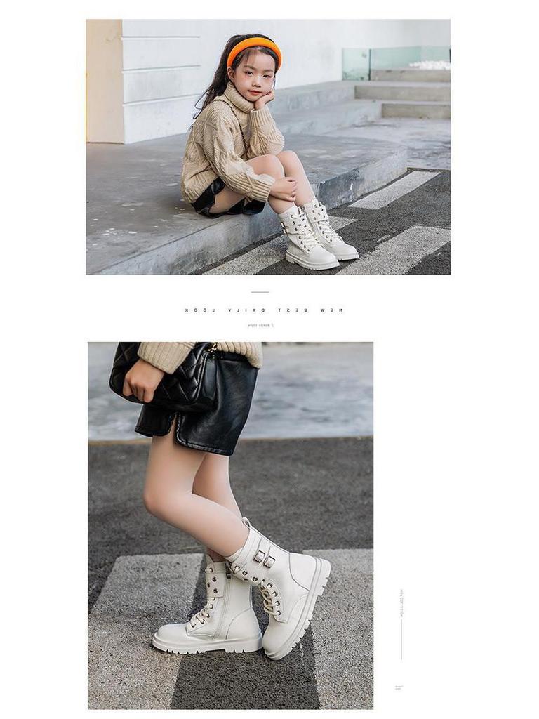 Girls' British-Style Princess Boots: Stylish Side-Zip Short Boots for Performances and Parties