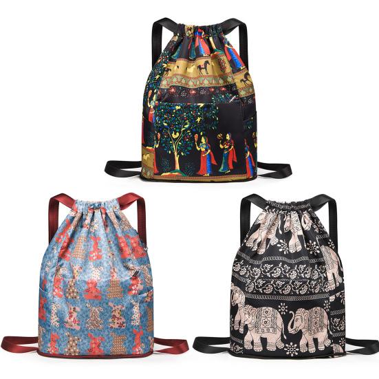 Yousheng Waterproof Foldable Drawstring Backpack Abrasion-resistant Multi-pocket Durable Versatile Travel Bag