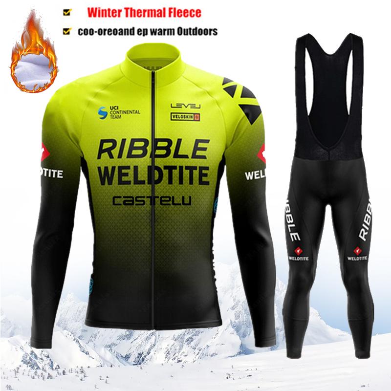 Maglia da Ciclismo Termica in Pile Invernale Uomo Mtb Clothing Man 2026 Giacca Uniforme Vestiti per Bicicletta Completo Tricot Bib Maillot Set