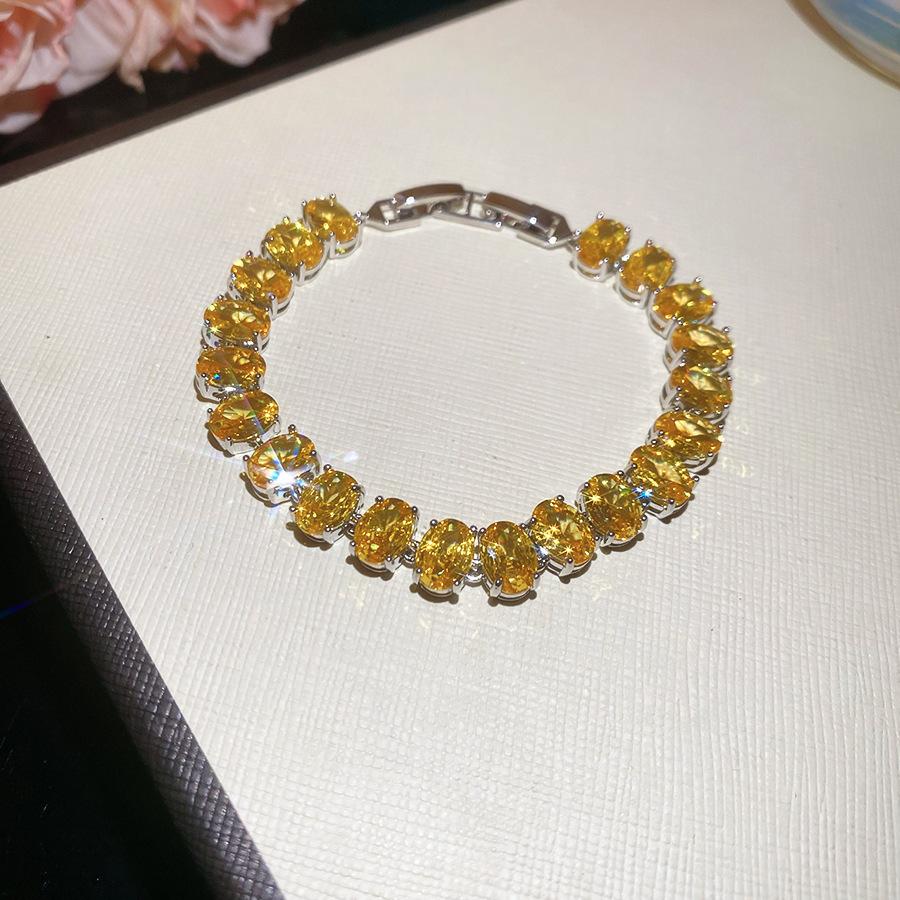 Europe and the United States Hot-selling Color Oval Love Zircon Bracelet Light Luxury Bracelet Personalized Jewelry Women