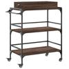 VidaXL Kitchen Trolley, Shelf with Wheels, Service Cart, Indoor Living Room Bathroom Storage Furniture, Oak 842345