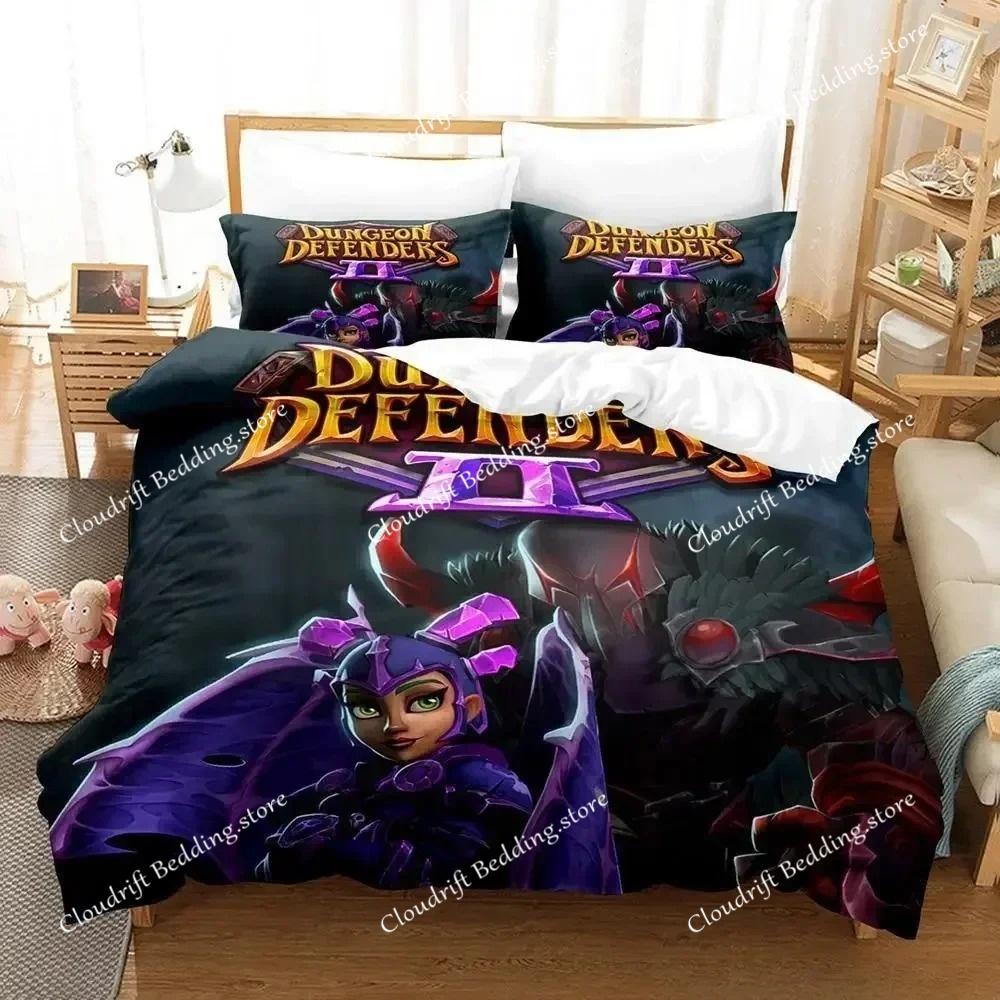 Game Dungeon Defenders Bedding Set Cartoon Anime Adult Kid Bedroom Duvet Cover Sets 3D Print Anime Home Textile