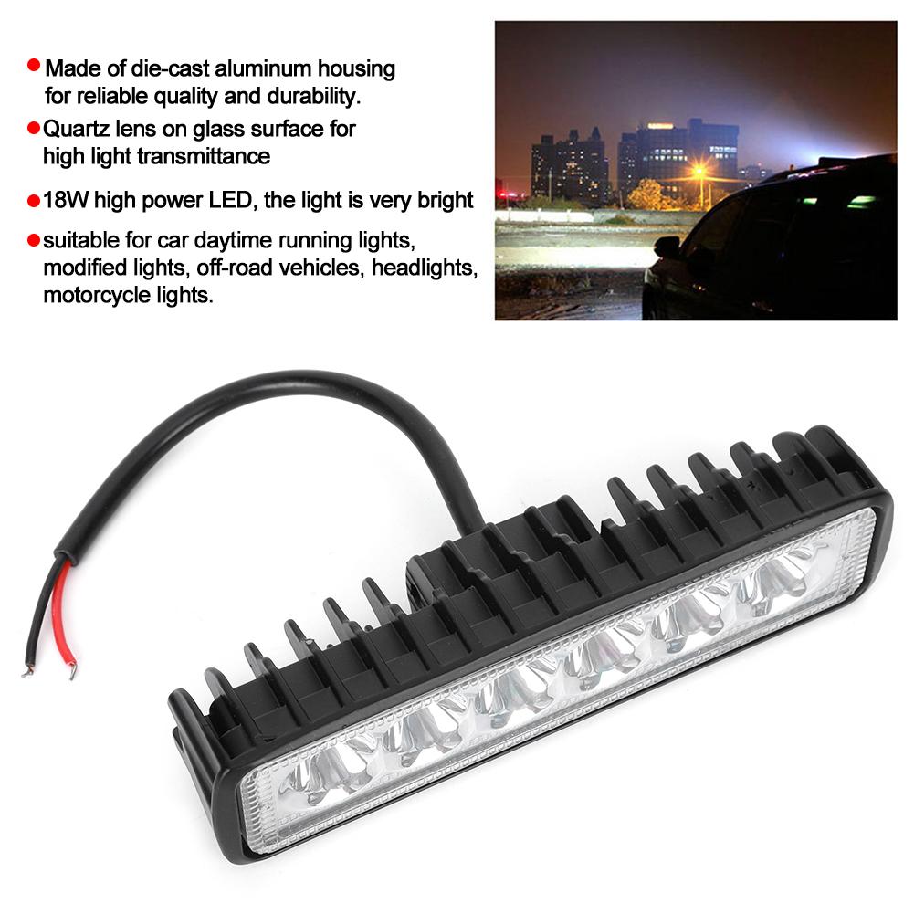 18W 6500K 1800LM 6LED Work Light Bar Waterproof Car Motorcycle Driving Lamp for Off Road