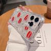 For IPhone14Promax Mobile Phone Case Three-in-one Drop Glue Plus Painted Red Lips, Anti-fall and Shockproof