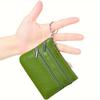 Porte-monnaie en cuir véritable pour femme, Mini pochette en peau de vache, Mini portefeuille avec chaîne