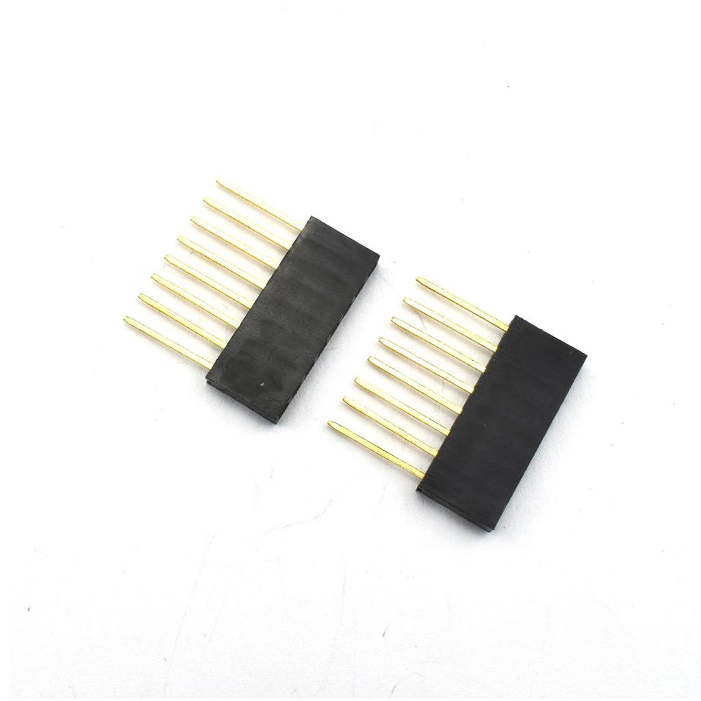 ZYAMY 30pcs 2.54mm 6Pin 8Pin 10Pin Female Socket Pin Header Strip Kit Single Row Straight 11mm Long Needle Stackable Header Strip Connector Black