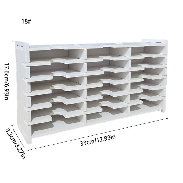 Sturdy Plastic 18/36/51/60 Slot Stamp Pad Rack Craft Stationery Holder with Mounting Hardware Easy Access Daily Use