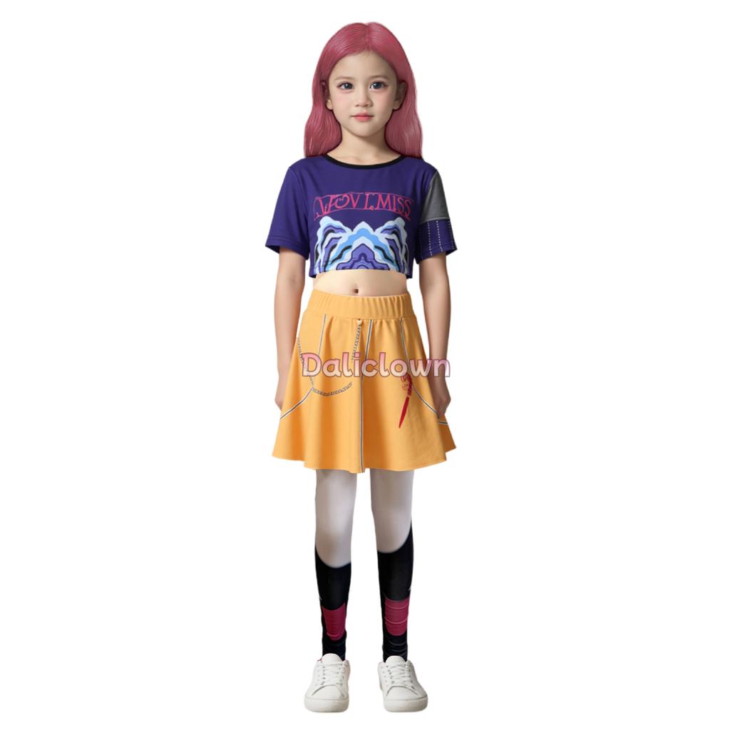 Huntrix KPop Demon Hunters Mira Zoey Rumi Cosplay Costume Kids Baby Girls Birthday Party Dress Anime Uniform Halloween Costume