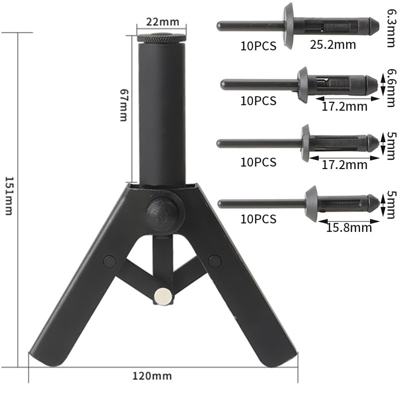AAGWW Manual Rivet Plastic Rivet Rivet Rivet Joining Set Manual Rivet Gun Kit, Rivets, Tool, Puller, Tool, Lightweight, Portable, 41-Piece (Design