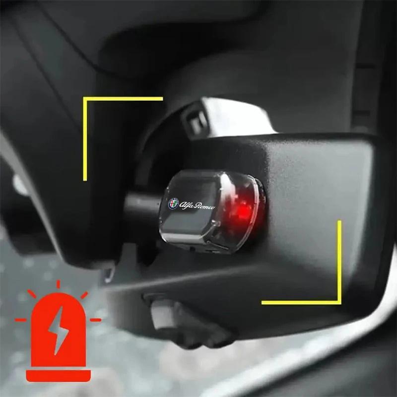 For Alfa Romeo 1pcs Car Led Security Light Solar Powered Caution Lamp Anti-Theft Lamp For Alfa Romeo 159 Giulietta Stelvio 4C MI zl9
