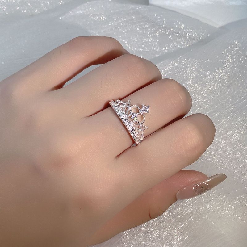 Fancy Crown Women Ring Best Anniversary Girl Gift Elegant Female Dance Party Trendy Jewelry Rings