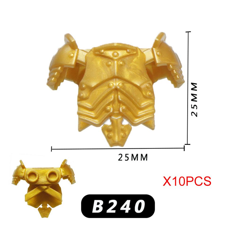 10PCS SET Medieval Times Weapon Accessories Armor Helmet Assembly Scenes Building Blocks DIY Toy Accessories For Children Gifts