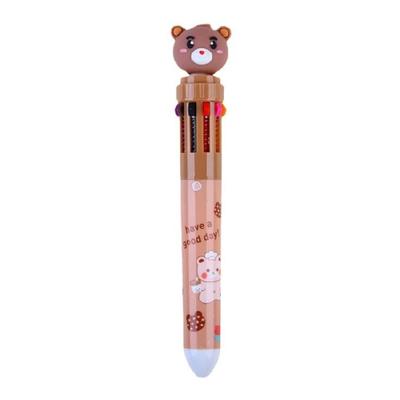 10 In 1 Multicolor Ballpoint Pen Lovely Bear Ballpoint Pen 0.5mm Multicoloured Pen Retractable Ballpoint Pen for School