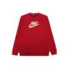 Men's Logo Embroidered Loose Round Neck Red CU4534-687