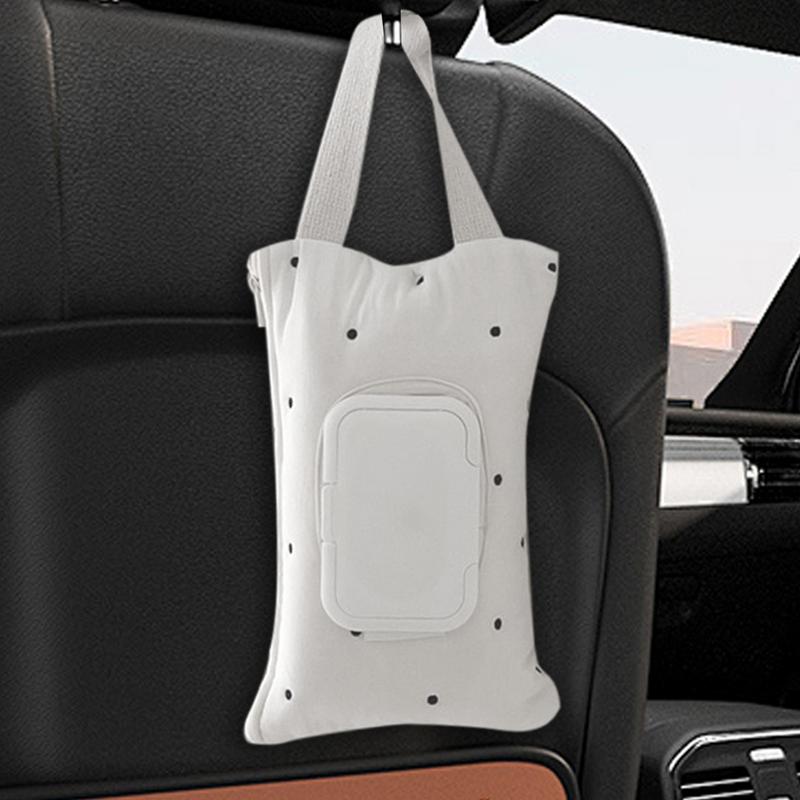Car Tissue Box Tissues Case Holder Tissue Boxes Holder Stroller Tissue Bags Wet Wipes Paper Storage Organiser Handle Strap