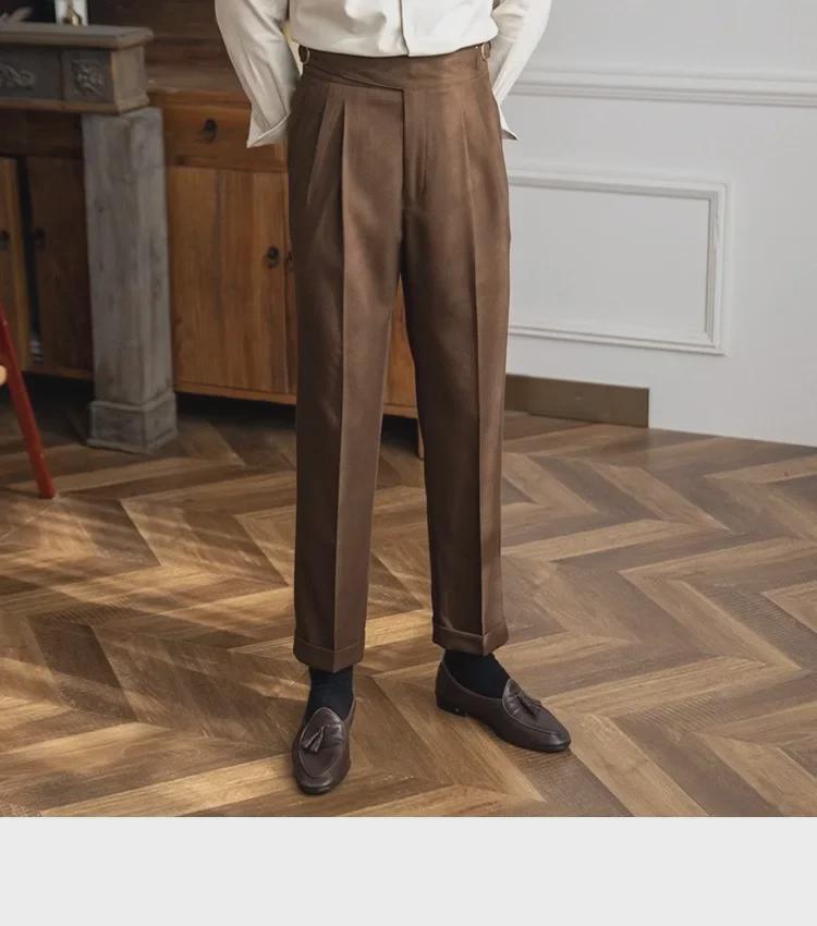 2023 Autumn/Winter Italian Naples High-Waist Straight-Leg Men's Casual Trousers