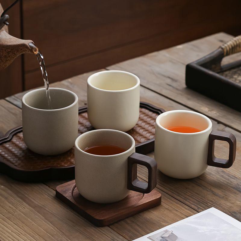 Creative Stoneware Coffee Cup and Saucers Delicate Ceramic Latte Coffee Mug Continental Afternoon Camellia Flower Tea Cups Gifts