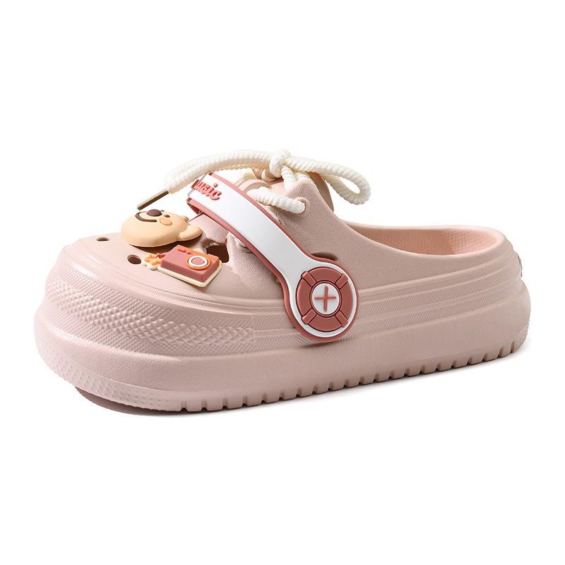 Hole shoes garden shoelaces shoes flower soft sole heightening sandals outdoor non-slip beach slippers