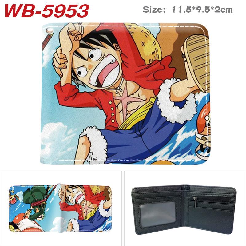 One Piece Anime Geldbörse Vollfarbdruck Zweifach faltbar Kartenhalter Studenten Anime Leder Geldbörse