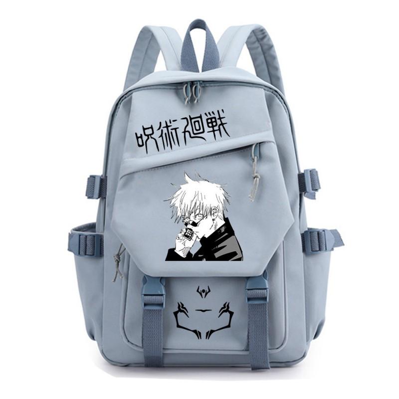 Zaino Scolastico Anime Jujutsu Kaisen per Ragazzi Unisex in Nylon con Doppia Bretella per l'Uso Quotidiano al Campus