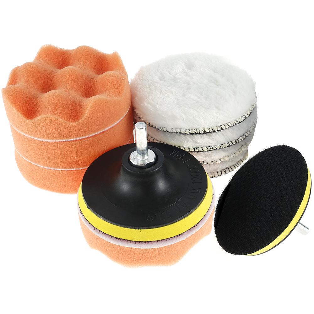 11/44PCS Car Polishing Sponge Pads 1/2/3/4in Foam Pad Buffer Kit Reusable for Auto Body Beauty Detail Polisher Waxing Cleaning