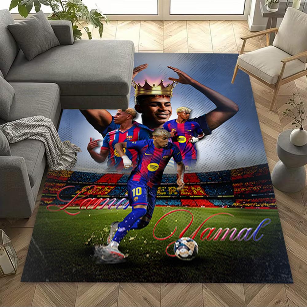 Lamine Yamal's Dynamic Soccer Celebration Area Rug Suitable for Kitchen Hallway Decorate room Dining Room Anti-slip Rug Anime Office Decor