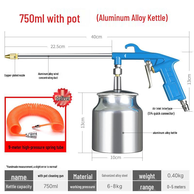 Dual-Use High-Pressure Pneumatic Cleaning Spray Gun for Cars and Engines