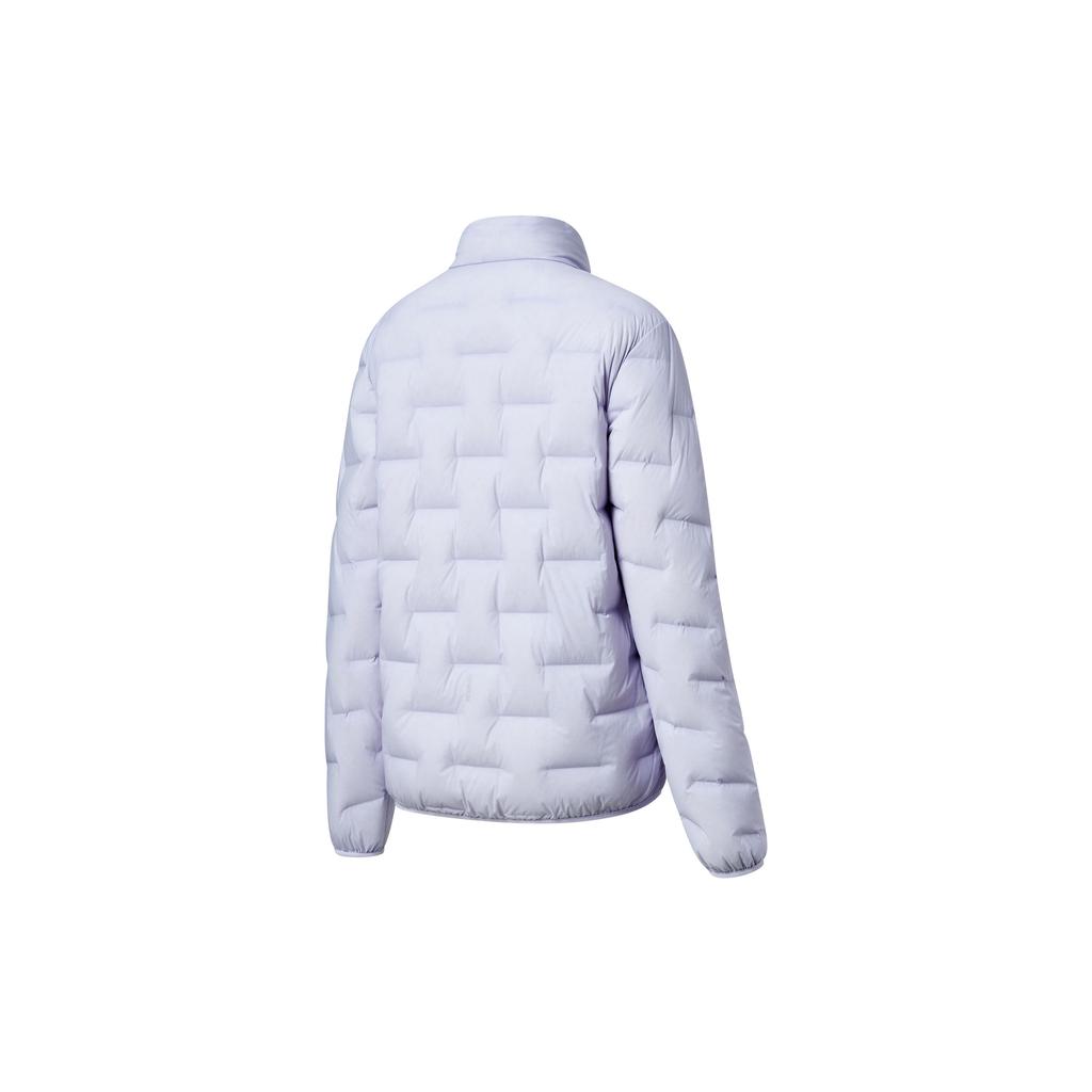 SAUCONY Outdoor Quilted Lightweight Solid Color Zipper Stand Collar Long Sleeve Down Jacket Women Outerwear Gray Purple SC1230093A-PP06