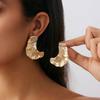 IngeSight.Z Moda Exquisito Metal Arruga Irregular Pendientes de Tachuela Mujeres Punk Geométrico Color Dorado Joyería de Oreja Accesorios Regalo
