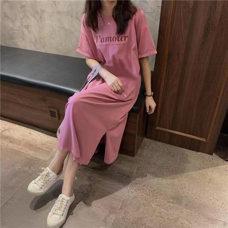 Summer Loose Fit Printed Midi Dress With Short Sleeves For Plus Size Women