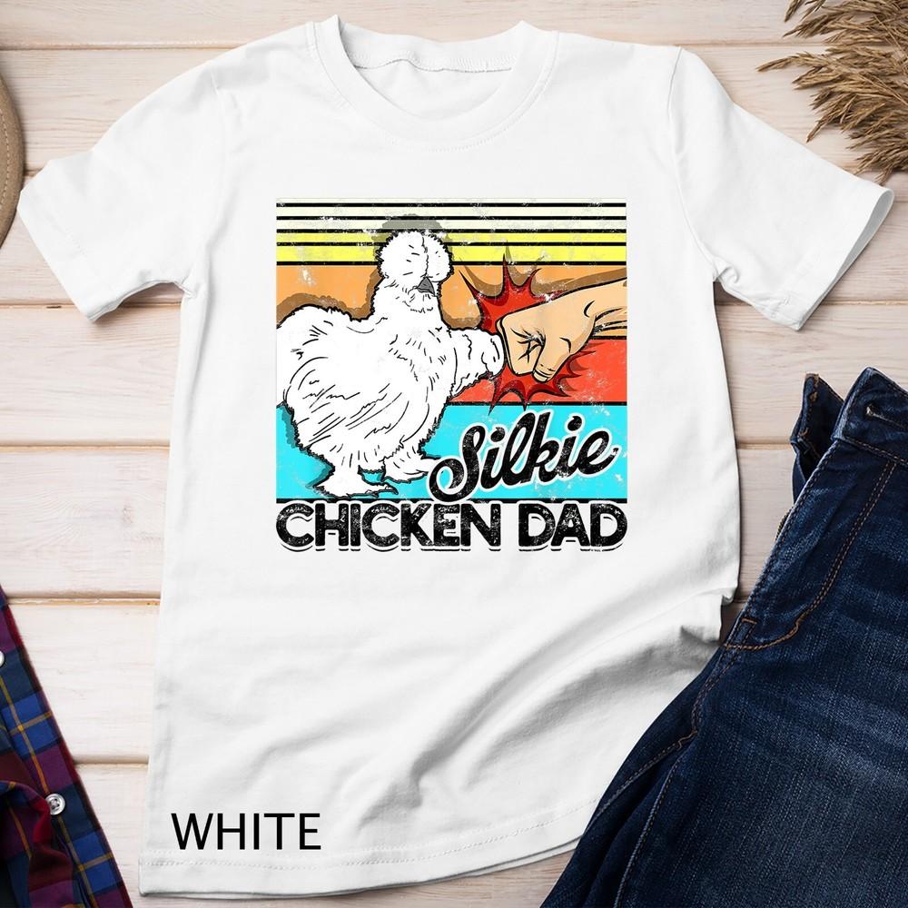 

Retro Silkie Chicken Dad Farmer Silky Chickens Unisex T-shirt S
