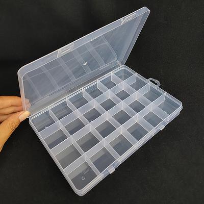 24Grids Plastikowe pudełko do przechowywania biżuterii Przegródka Regulowany pojemnik Koraliki Pudełko na kolczyki Pudełko na biżuterię w kształcie prostokąta