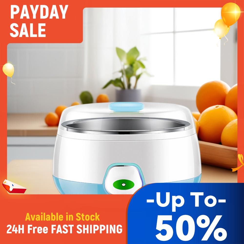 1L Electric Mini Yogurt Maker Multifunctional Household Rice Wine Maker Stainless Steel Portable Yogurt Maker for DIY Yogurt