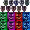 3 moduser Halloween Skummel Maske Cosplay Wire LED Lysende Kostymemaske Film Purge