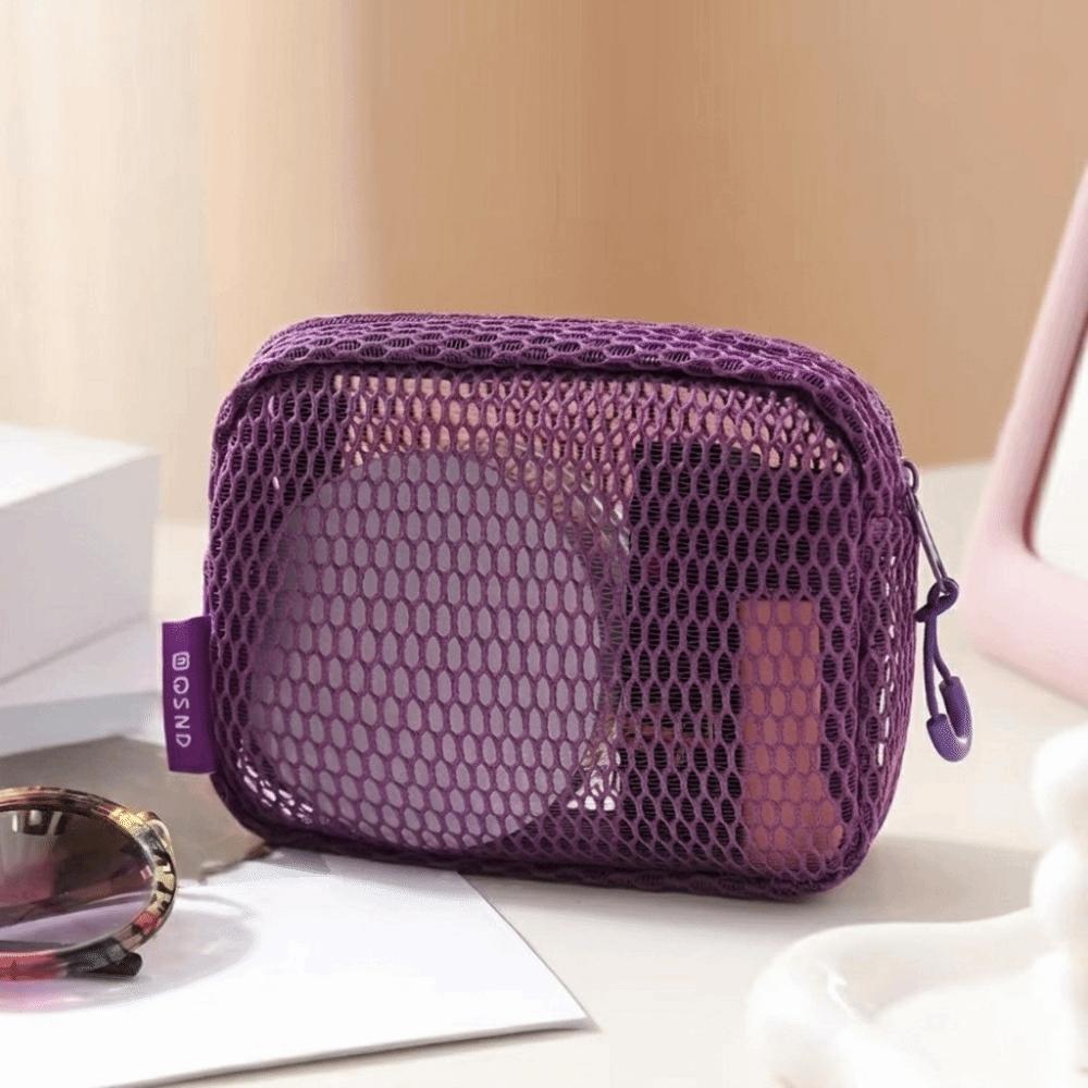 Square Transparent Storage Bag Breathable Mini Zipper Coin Purse Cosmetic Bag Office Organization