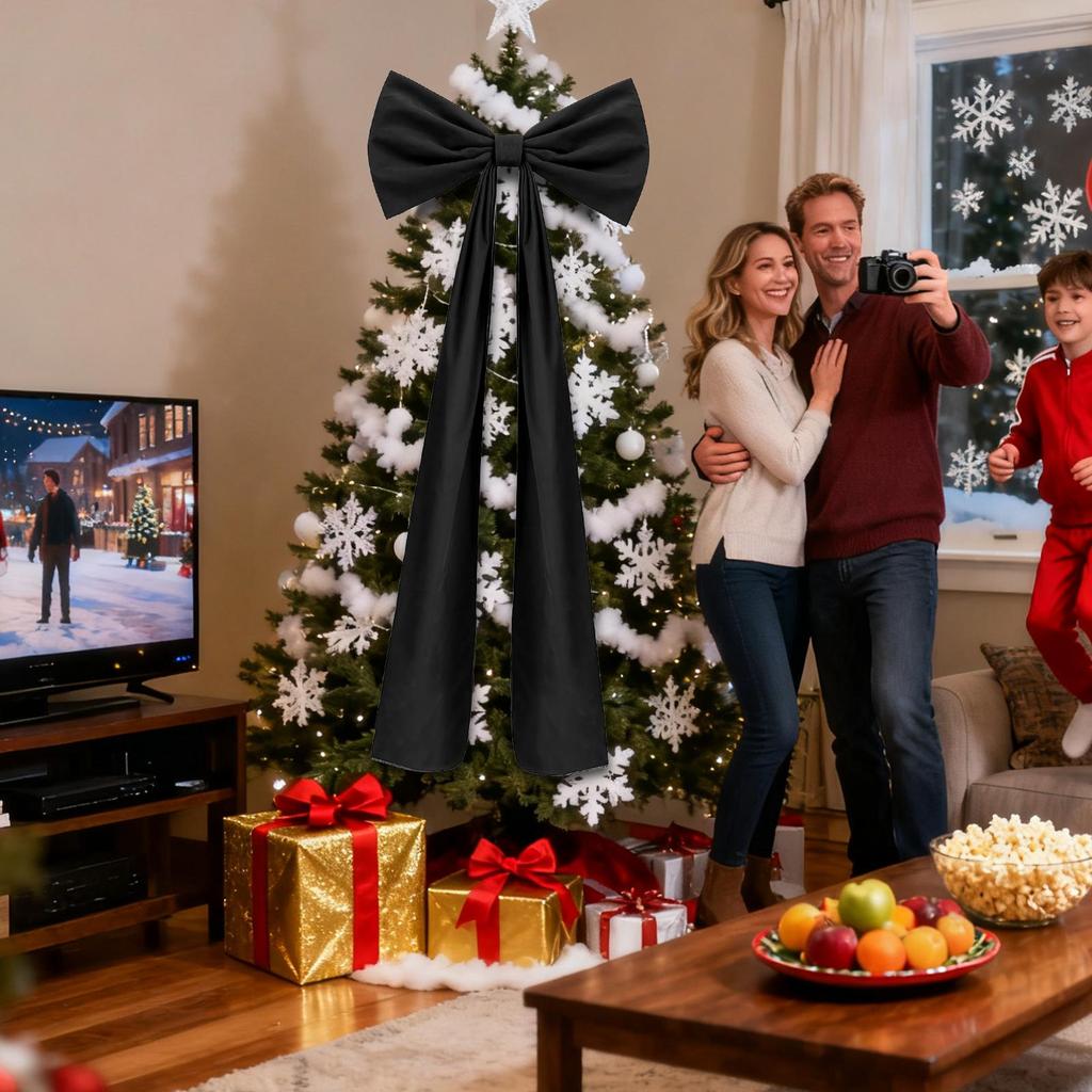 Christmas Bows For Tree Large Festive Ornaments Christmas Bow Tree Topper Ornaments For Indoor Outdoor Mantel Fireplace Front