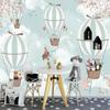 3d Cartoon Mural Hot Air Balloon Wall Mural Living Room Children's Bedroom Background Wallpaper