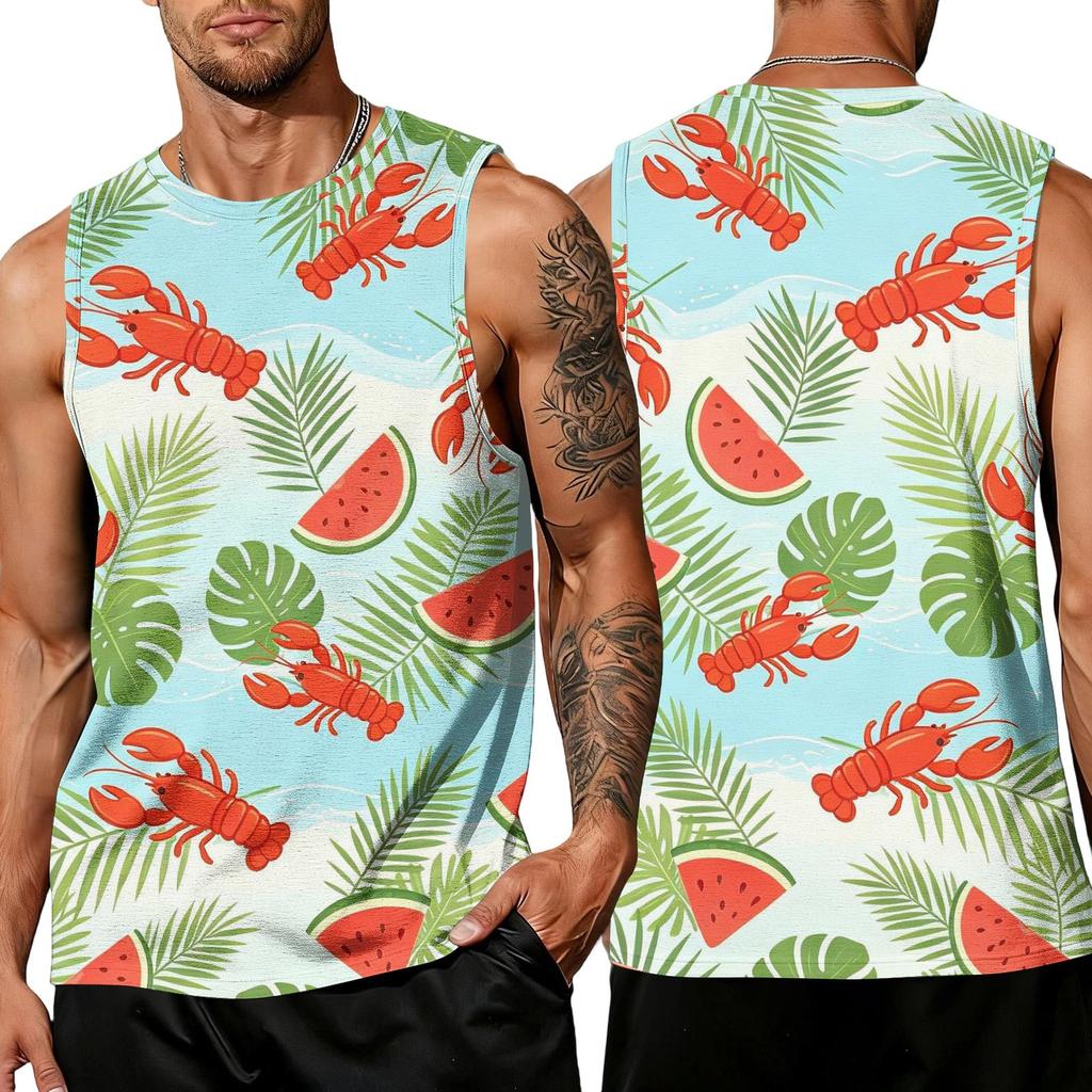 Men's Casual Sleeveless Tank Top Lightweight Basic Muscle Shirt Summer Beachwear Breathable Fabric Comfortable Fit