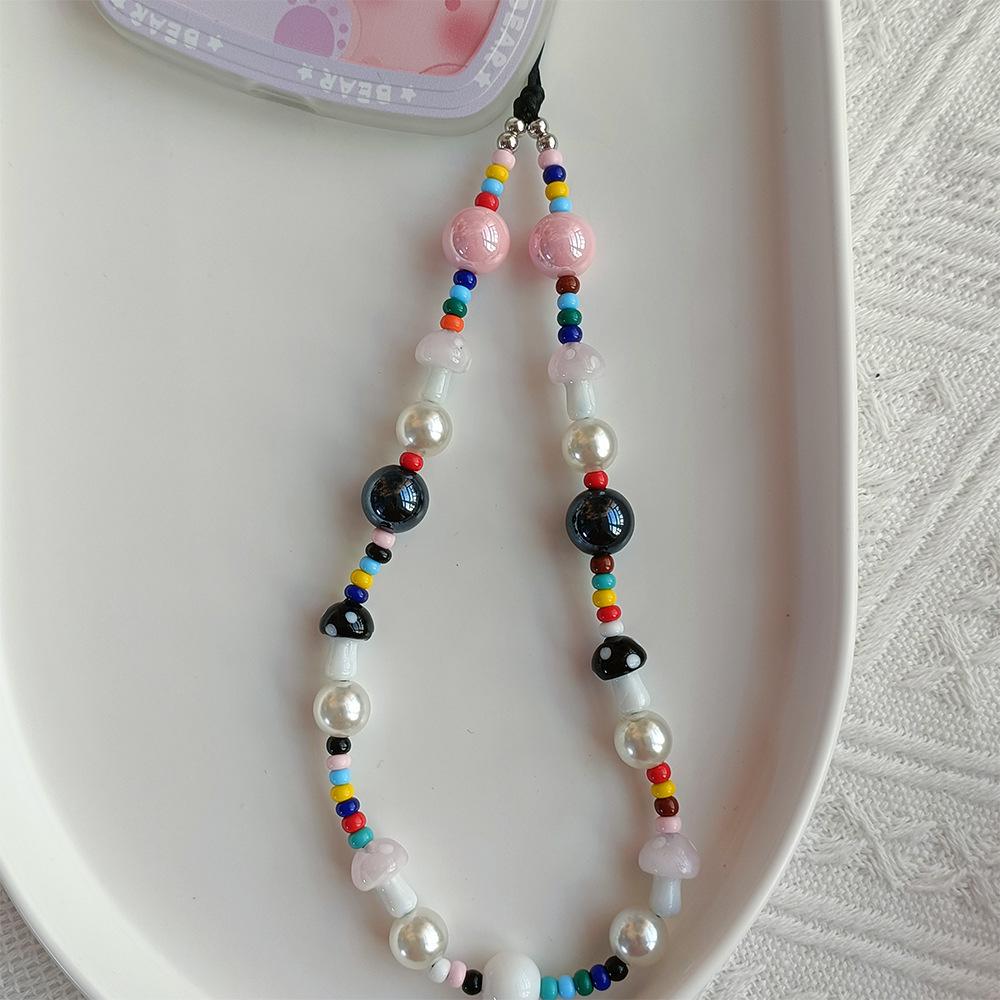 KKBEAD Polka Dot Mushroom iPhone Wrist Chain Jewelry