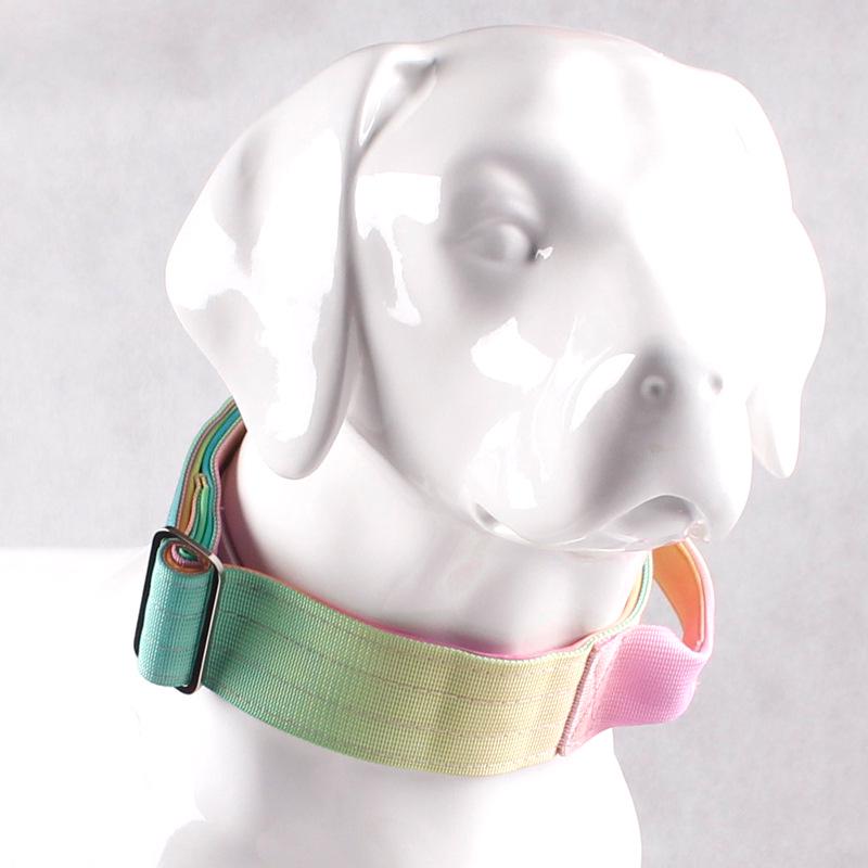 Gradient Color Explosion-Proof Tactical Dog Collar and Leash for Large Dogs